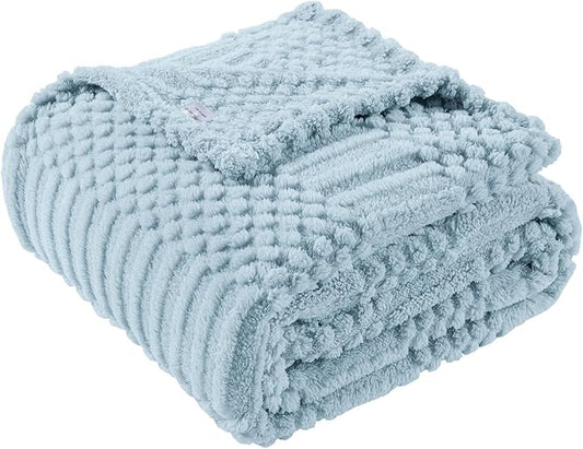50x70 Inch Blue Throw Blanket - Soft & Fluffy Fleece, Cute & Aesthetic, Perfect for Sofa, Couch, Chair, Bed, Living Room & Bedroom, All-Season Use, Plush & Cozy Decorative Blanket